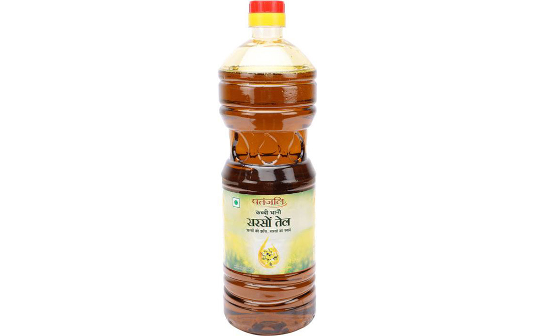 Patanjali Kachi Ghani Mustard Oil    Plastic Bottle  1 litre